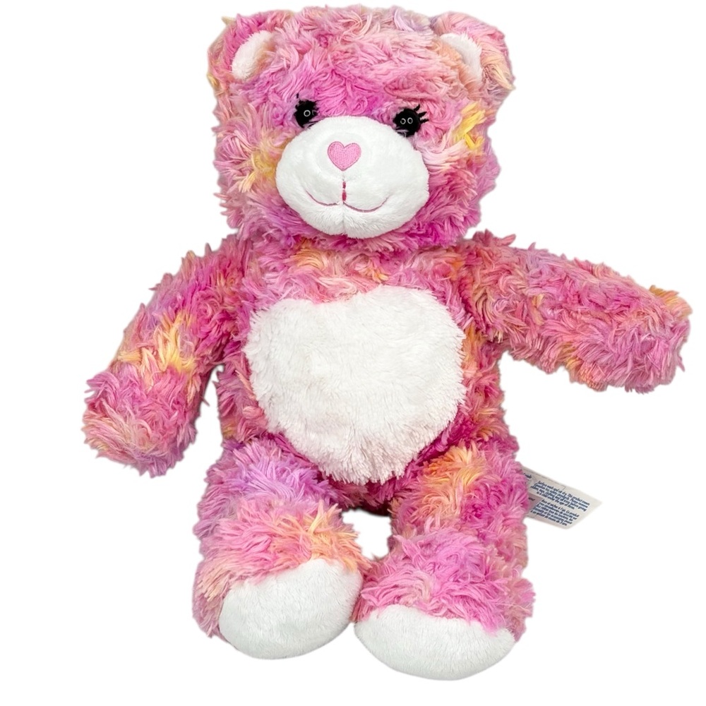 Build A Bear 2010 Endless Hugs Pink Heart Nose Orange & Pink Tie Dye Retired BAB